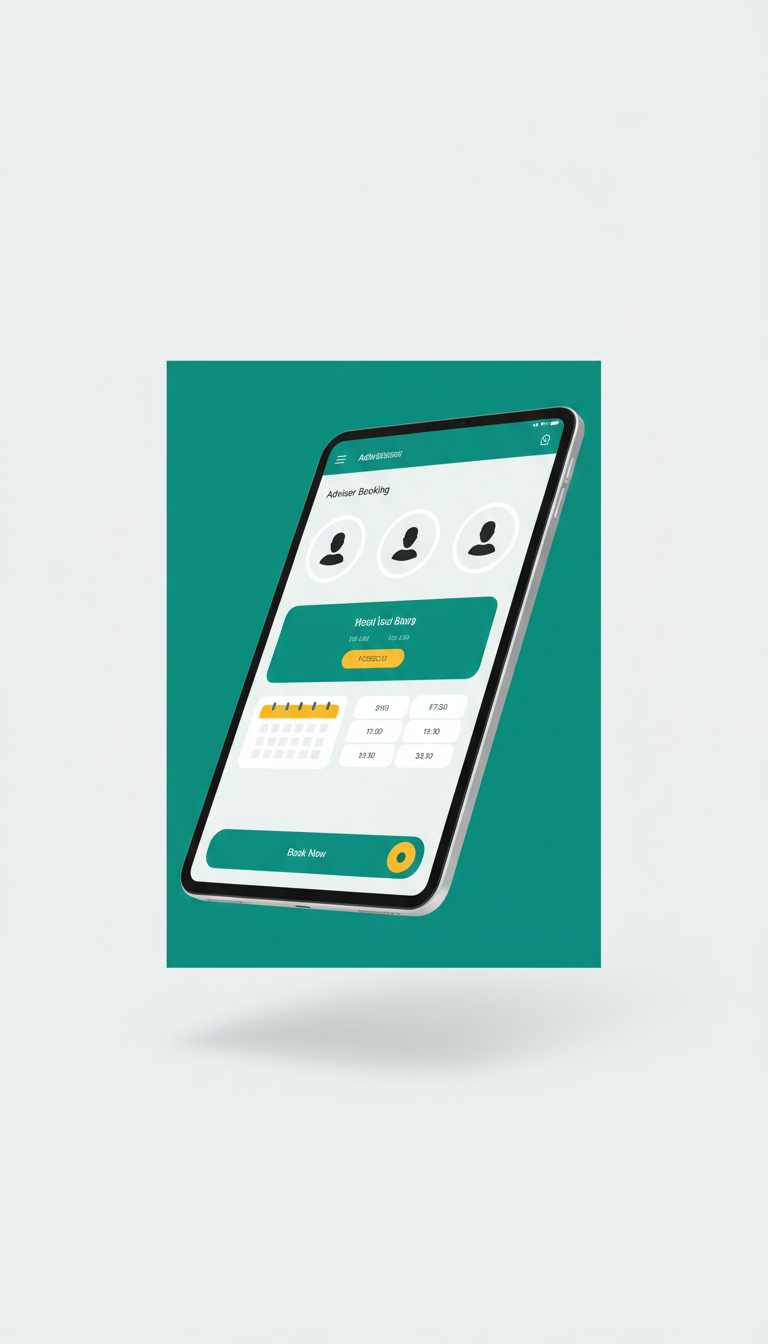 Prise de rendez-vous conseiller sur tablette