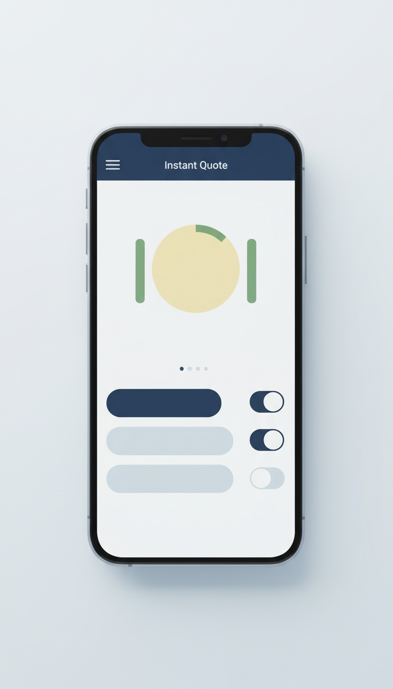 Interface devis instantané mobile