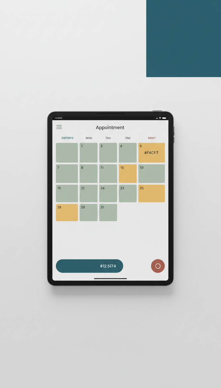 Tablette interface prise de rendez-vous